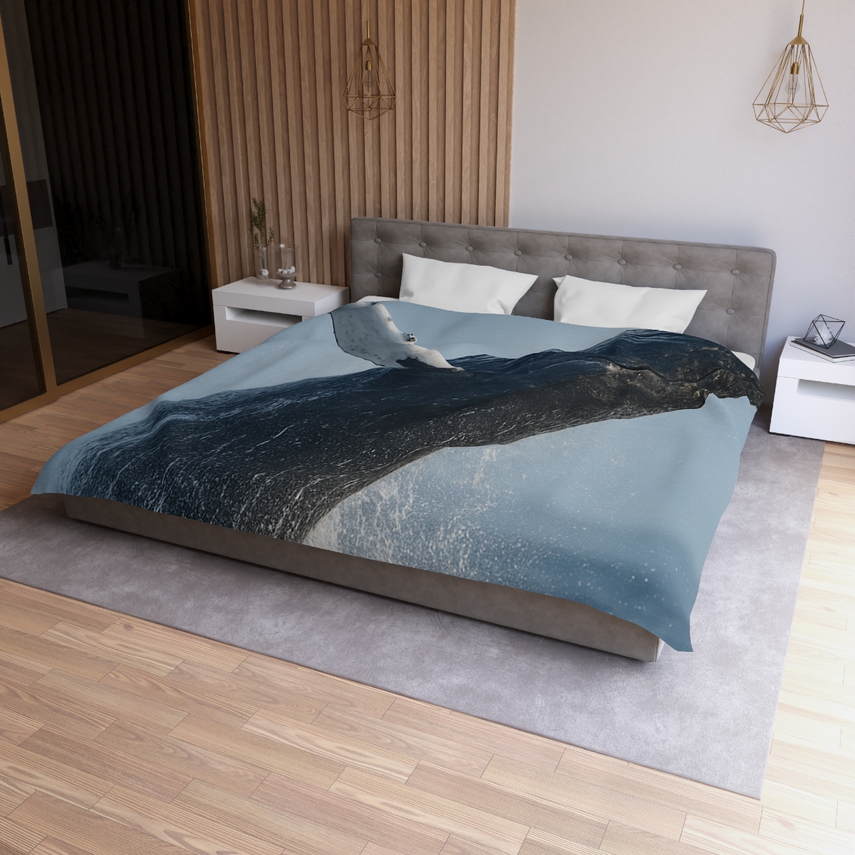 Humpback Whale Rising Calm designer printed duvets