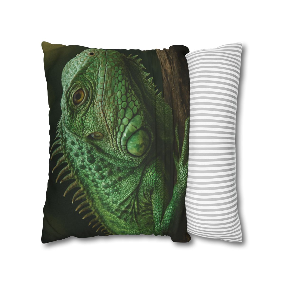 Verdant Gaze Green Iguana comfortable bedding pillow covers