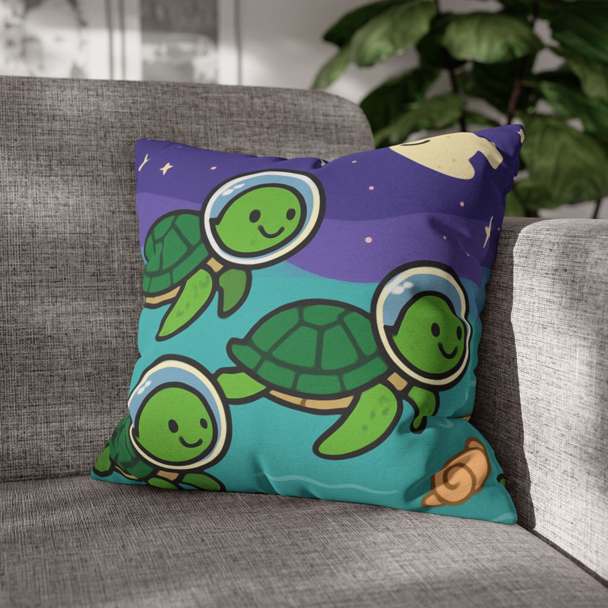 Starry Seas Turtle Team trendy patterned pillow cases