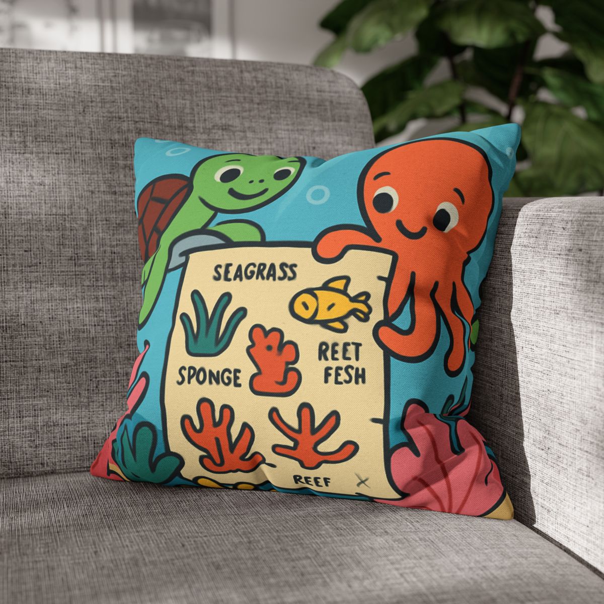 Coral Reef Map Makers comfortable bedding pillow covers