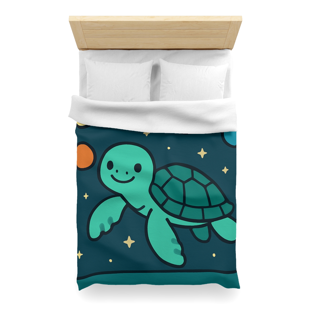 Starlit Space Turtle personalized bedding duvets
