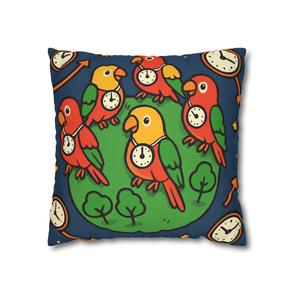 Time Traveling Parrot Planet designer print pillow cases