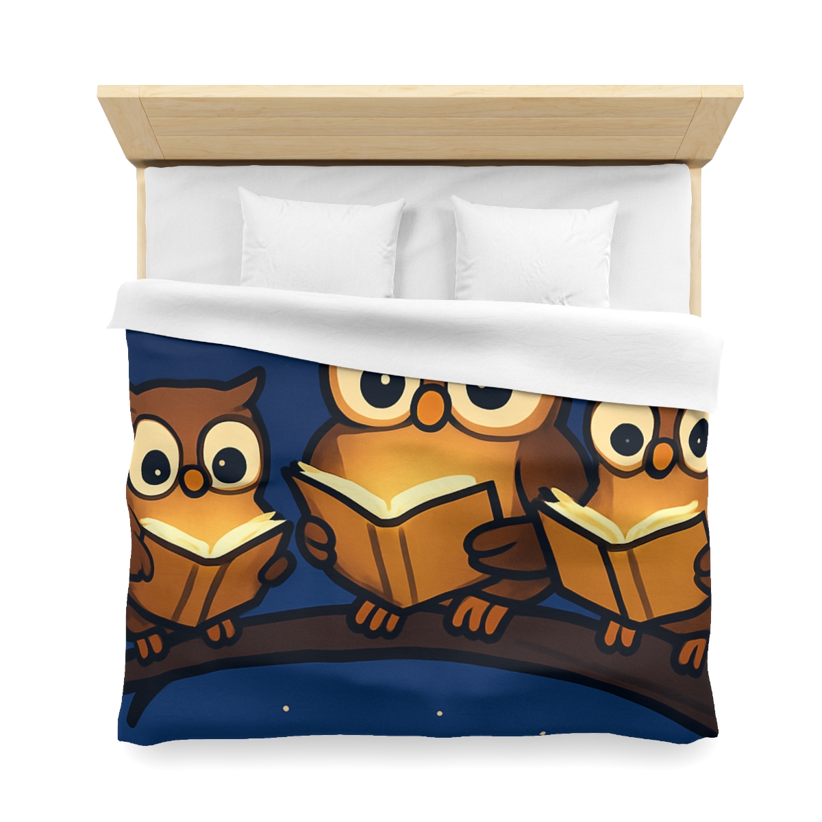 Moonlight Library Of Owls personalized bedding duvets