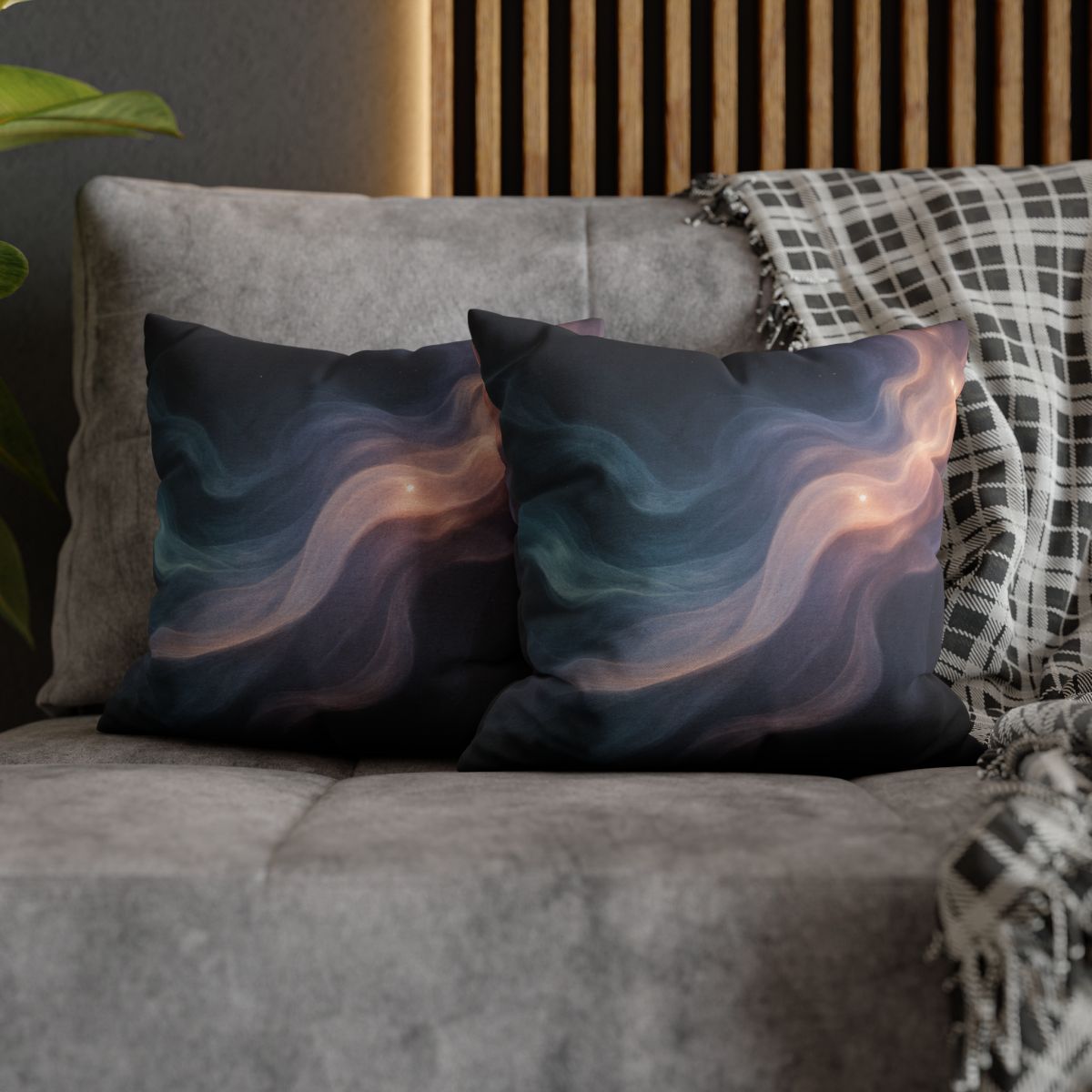 Prismatic Nebula Silk Drift personalized pillow covers