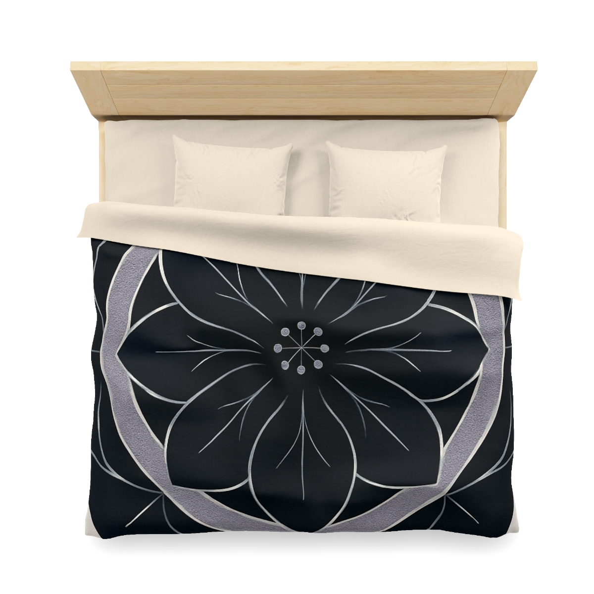 Petal Orbit Rosette designer printed duvets