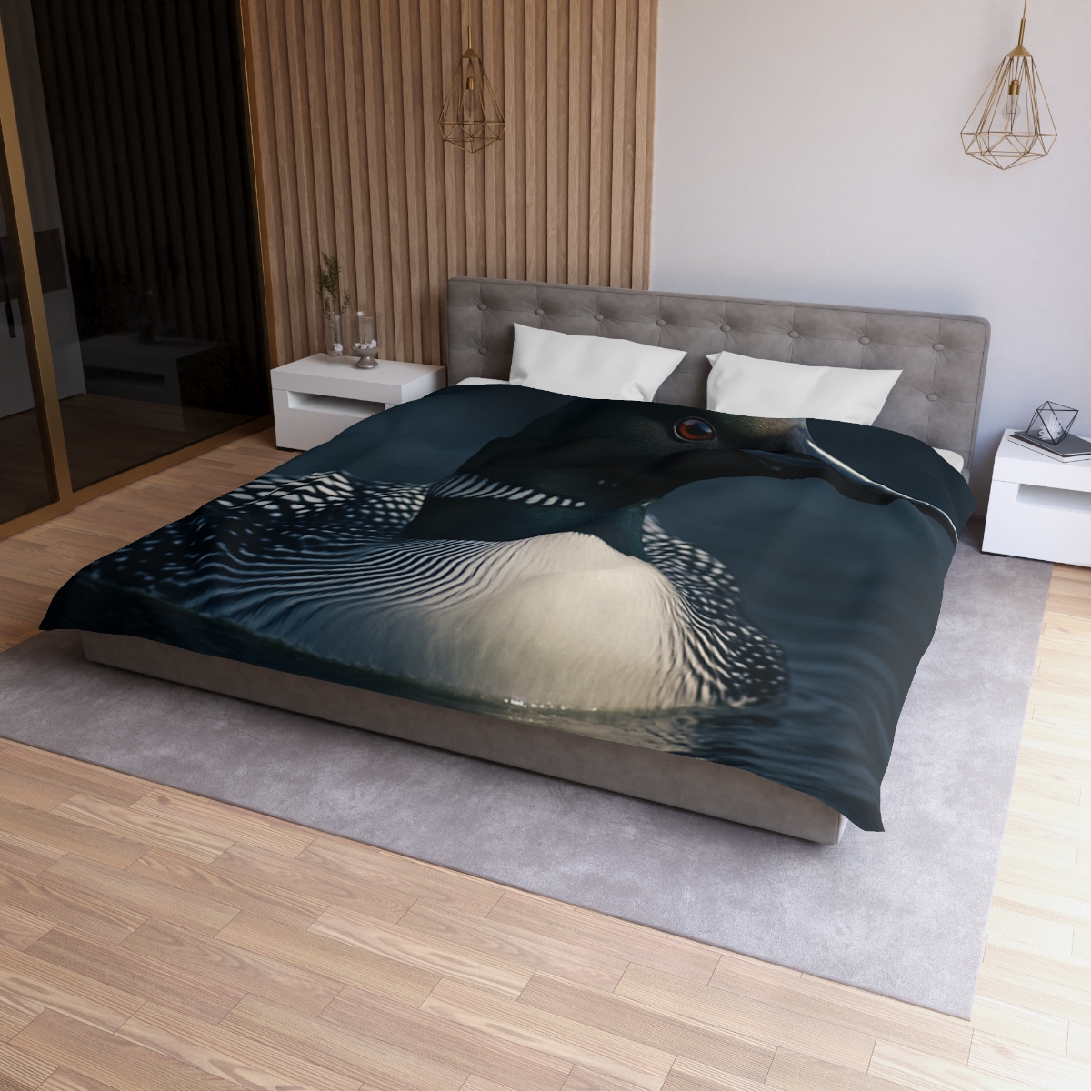 Moonlit Chorus Common Loon custom duvets
