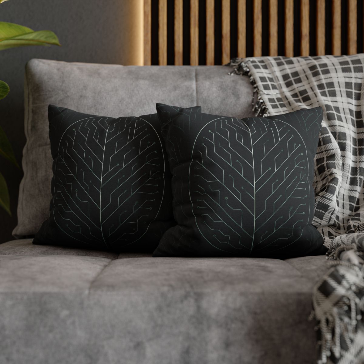Leaf Vein Circuitry custom pillow cases