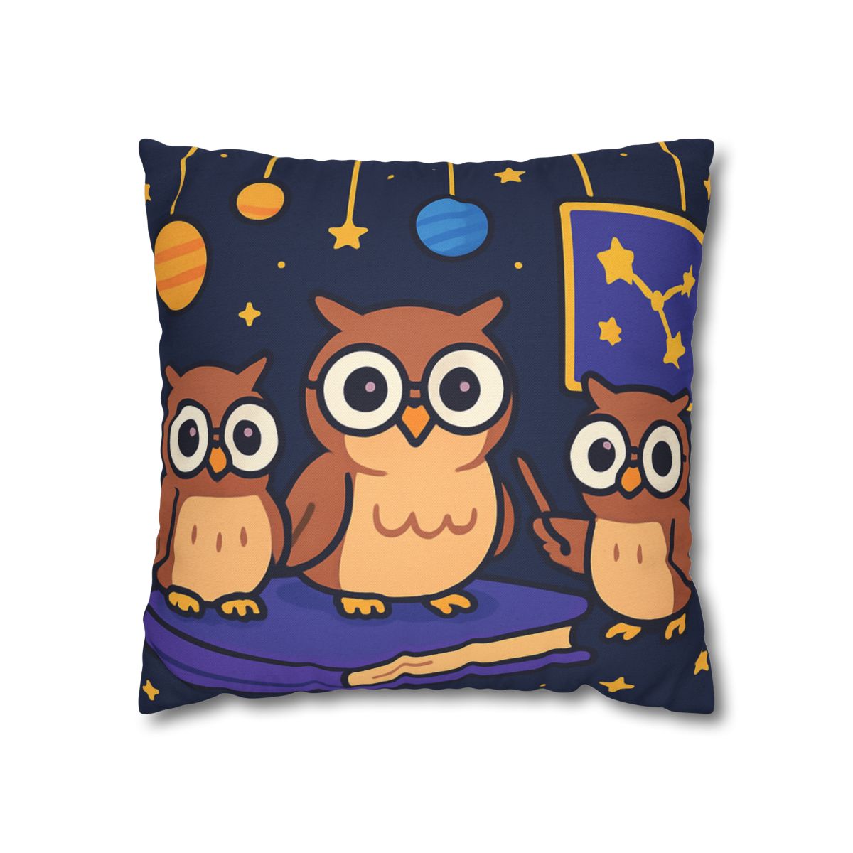 Galaxy Library Of The Wise Owls trendy patterned pillow cases