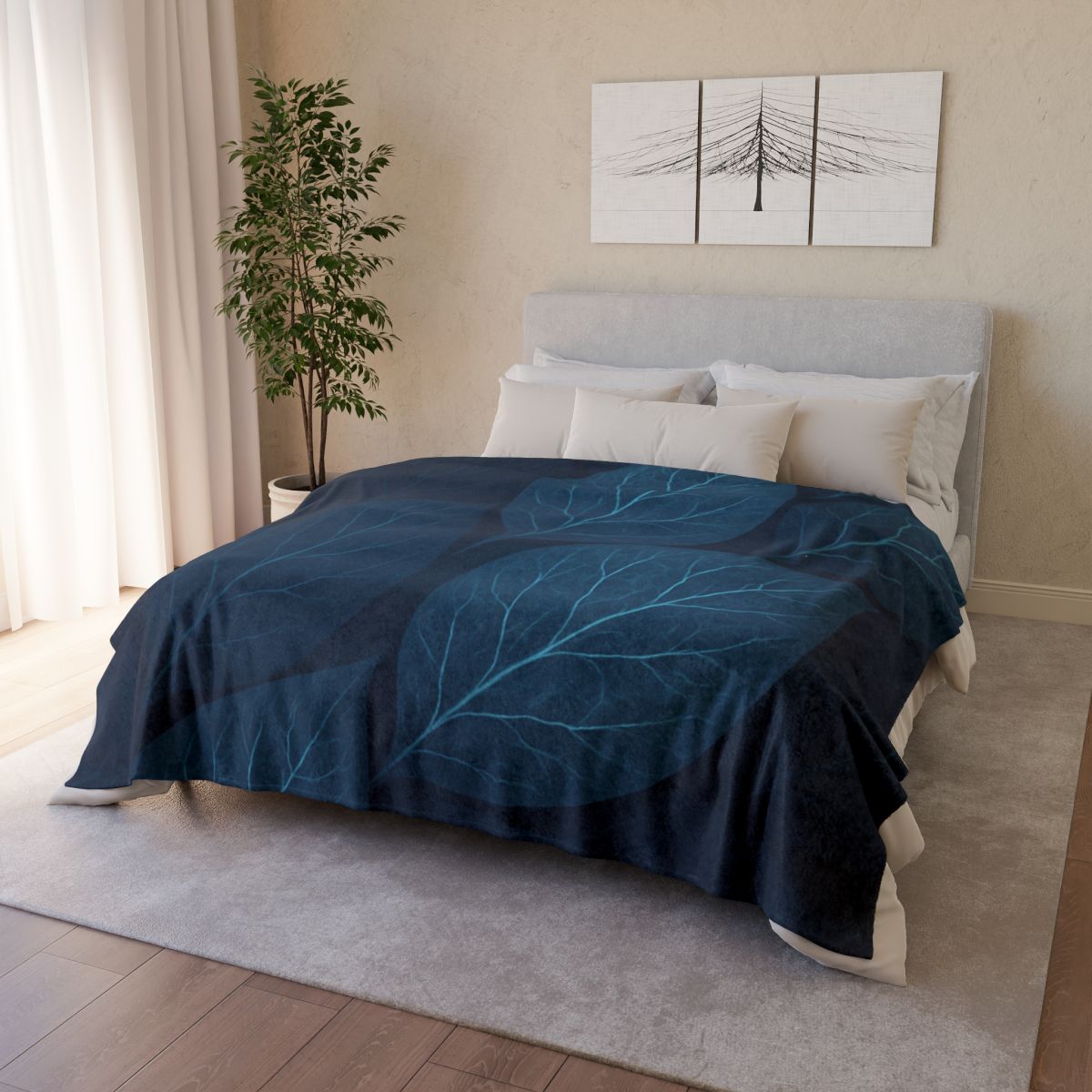 Fractal Leaf Vein Flow unique gift blanketscustom blankets