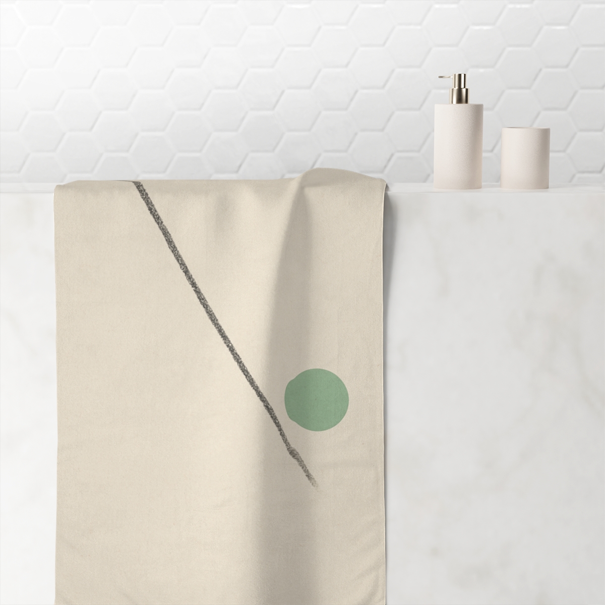 Diagonal Line And Offset Circle Field stylish beach towels