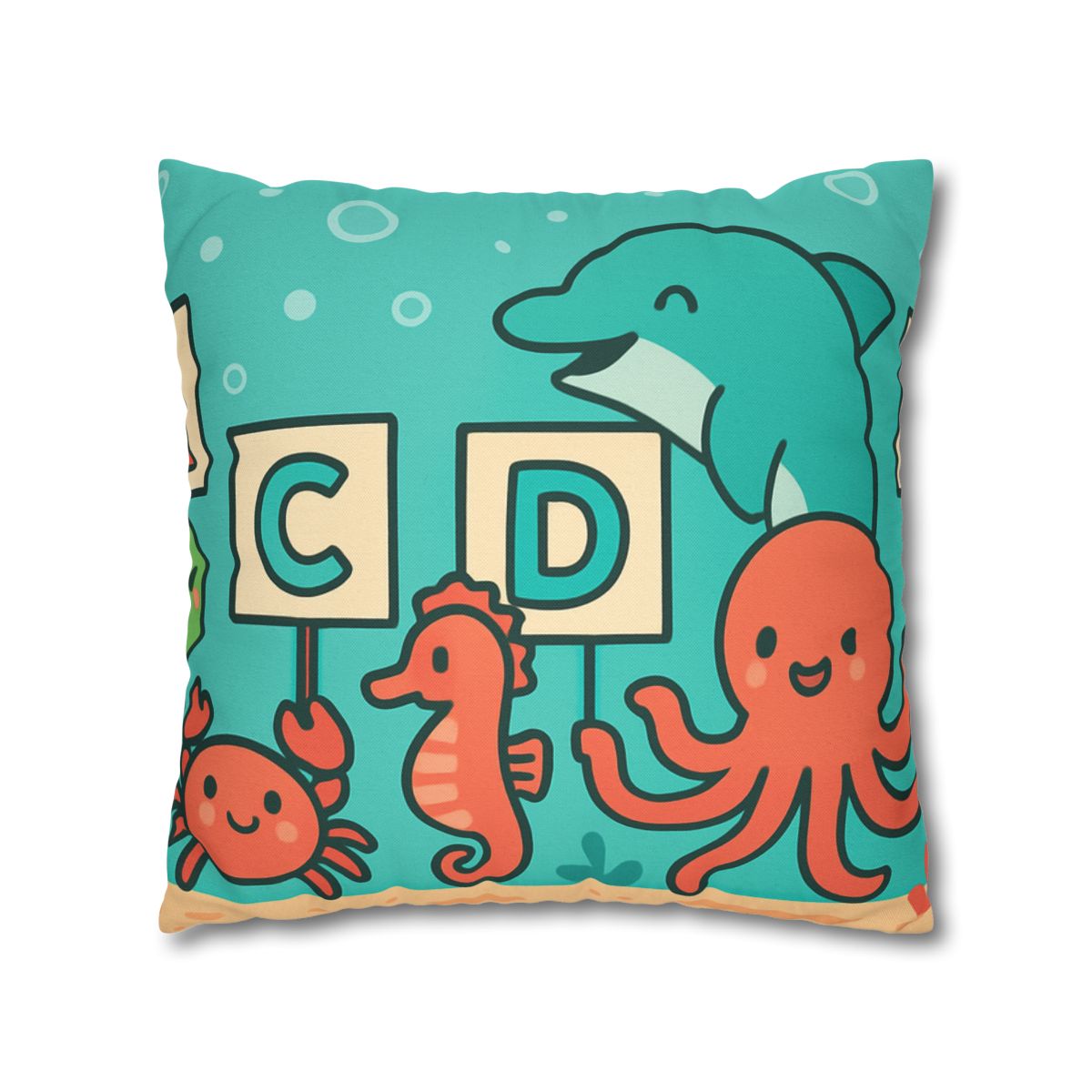 Coral Reef Alphabet Parade custom pillow cases