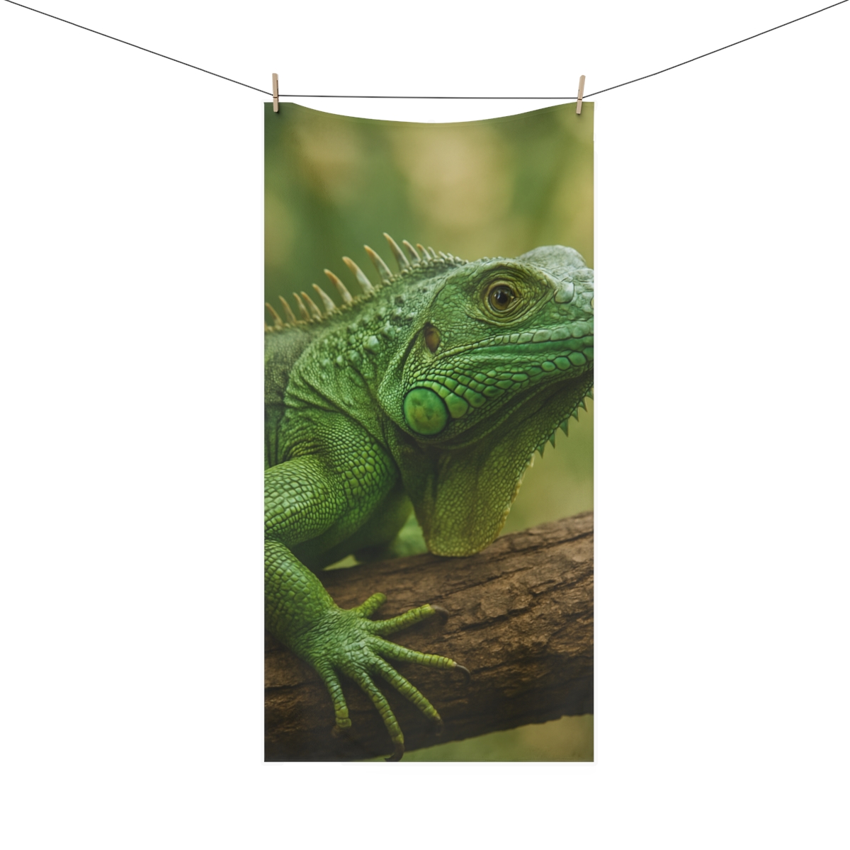 Emerald Stillness Green Iguana comfortable face towels