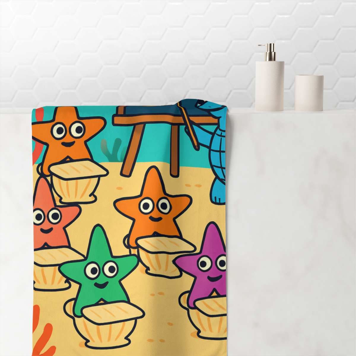 Space School Of The Starfish personalized bath towels