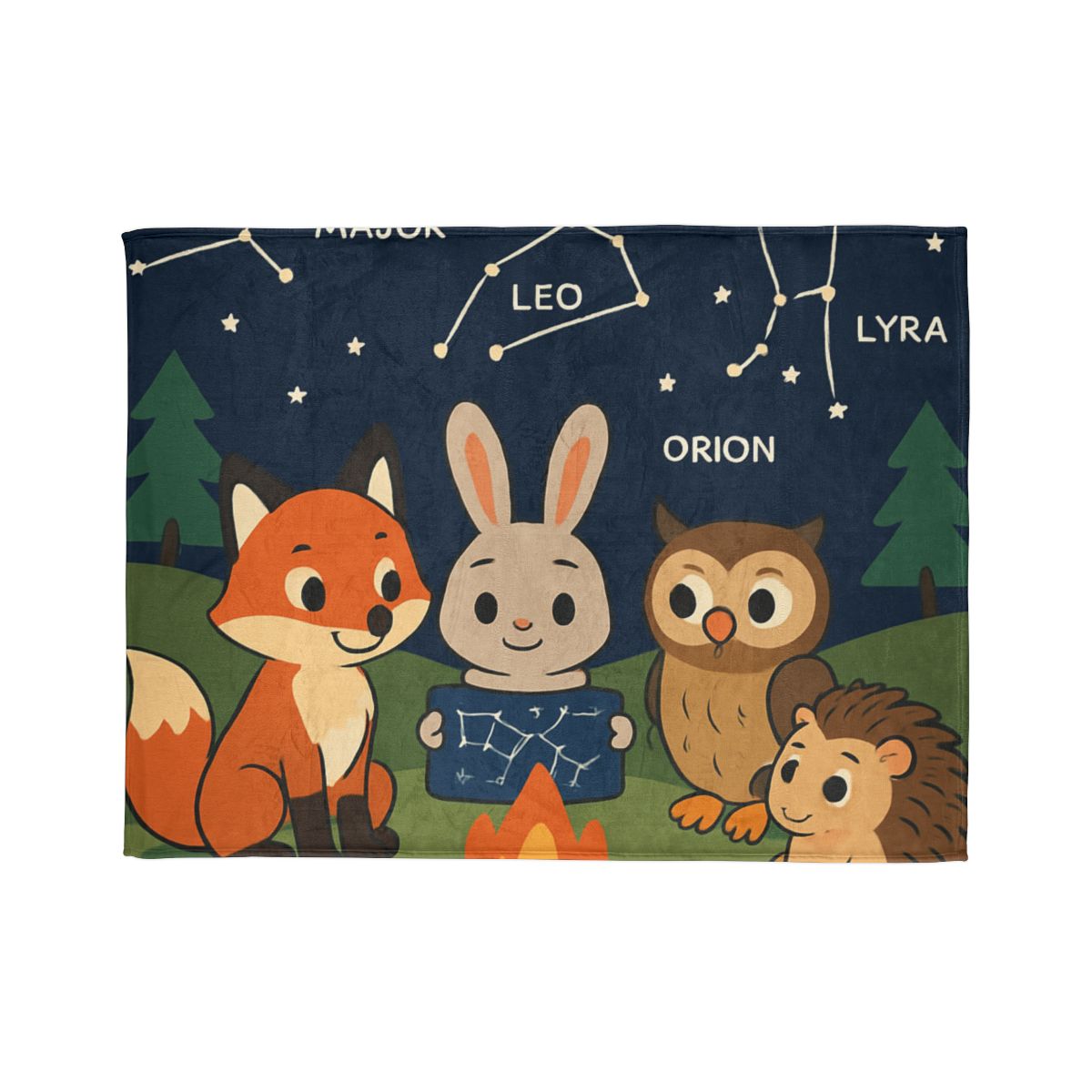 Constellation Campfire Critters stylish throw blankets