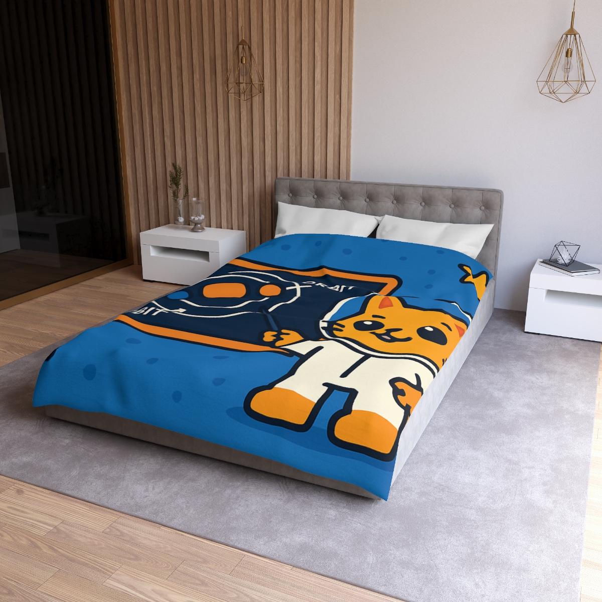 Comet Classroom Cat And The Orbit Chalkboard unique patterned duvets