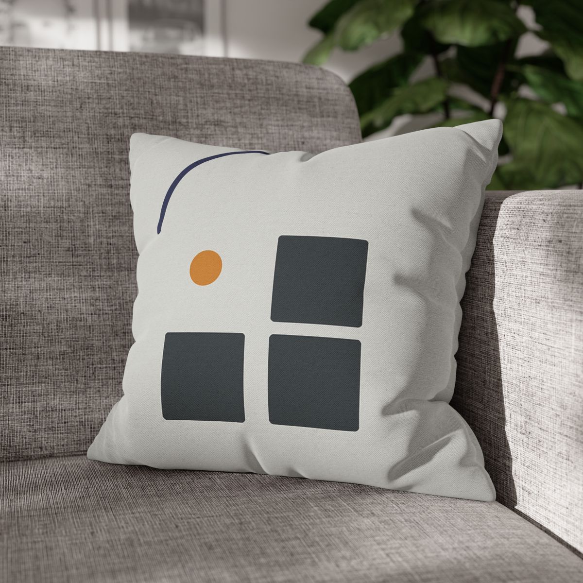 Missing Cell Grid With Offset Arc soft cotton pillow cases