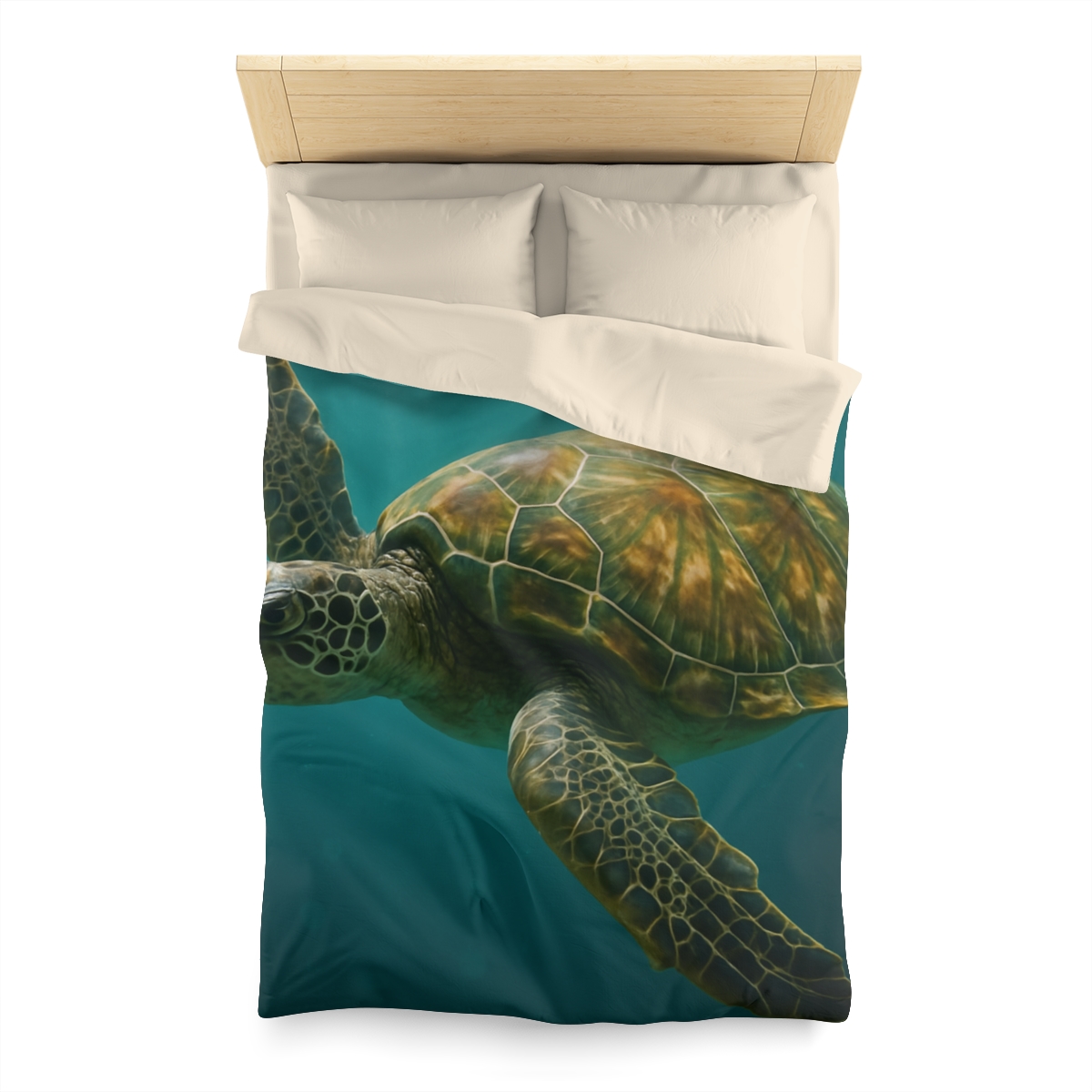 Gilded Drift Green Sea Turtle stylish duvet covers