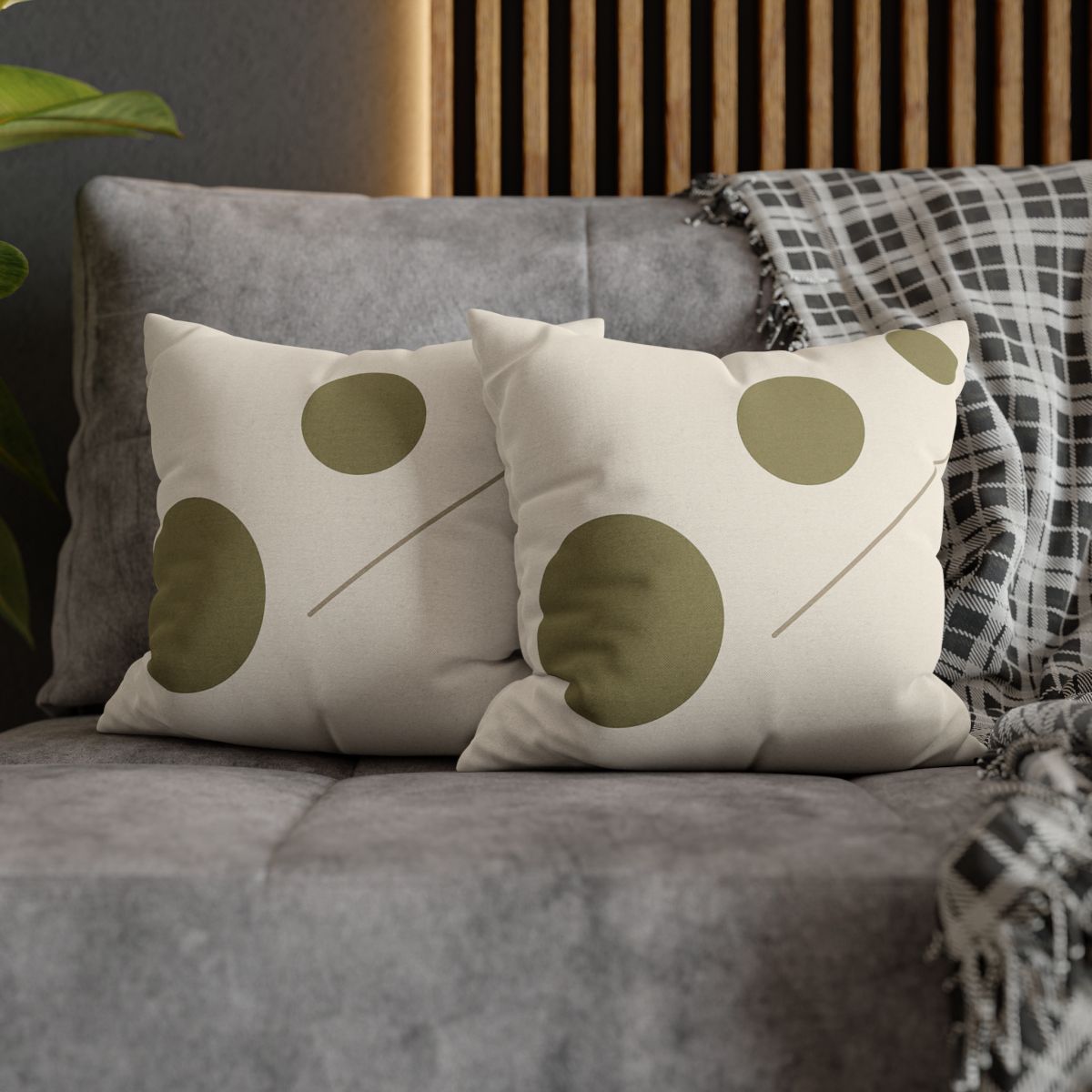 Triad Of Circles With Open Line soft cotton pillow cases