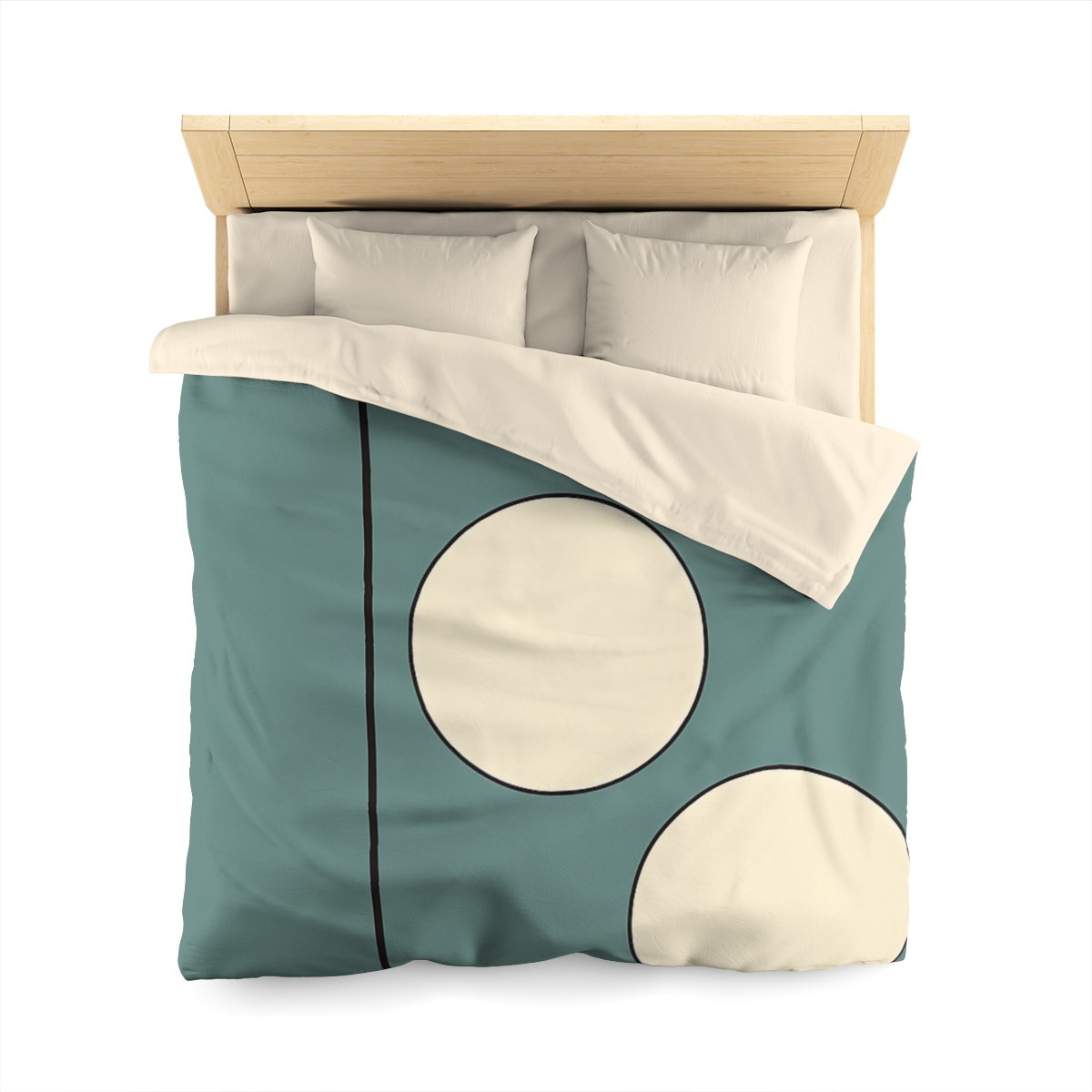 Staggered Trio Of Circles With Thin Divider personalized bedding duvets