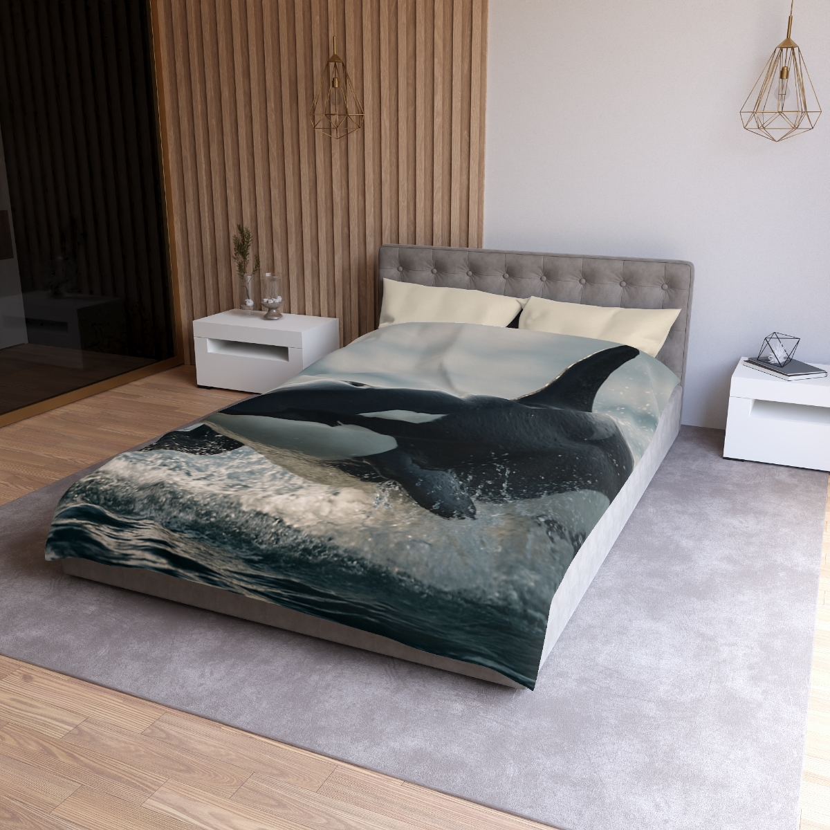 Tidal Monarch Orca custom duvets