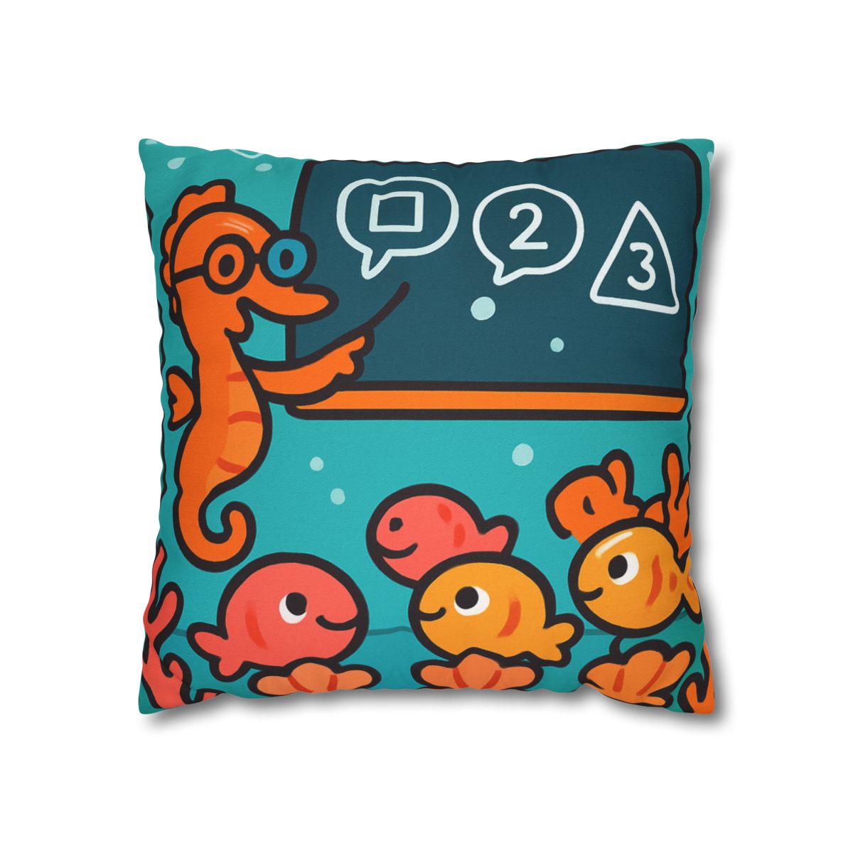 Coral Classroom With The Seahorse Teacher soft cotton pillow cases
