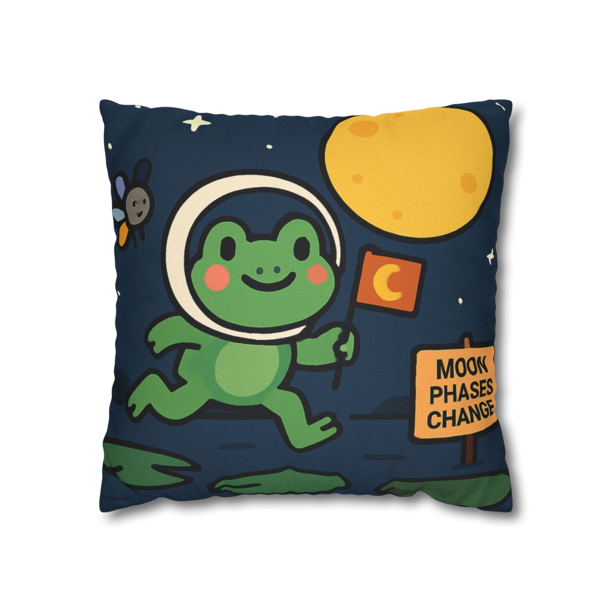 Moonlight Marsh Frog Astronaut unique gift pillow cases