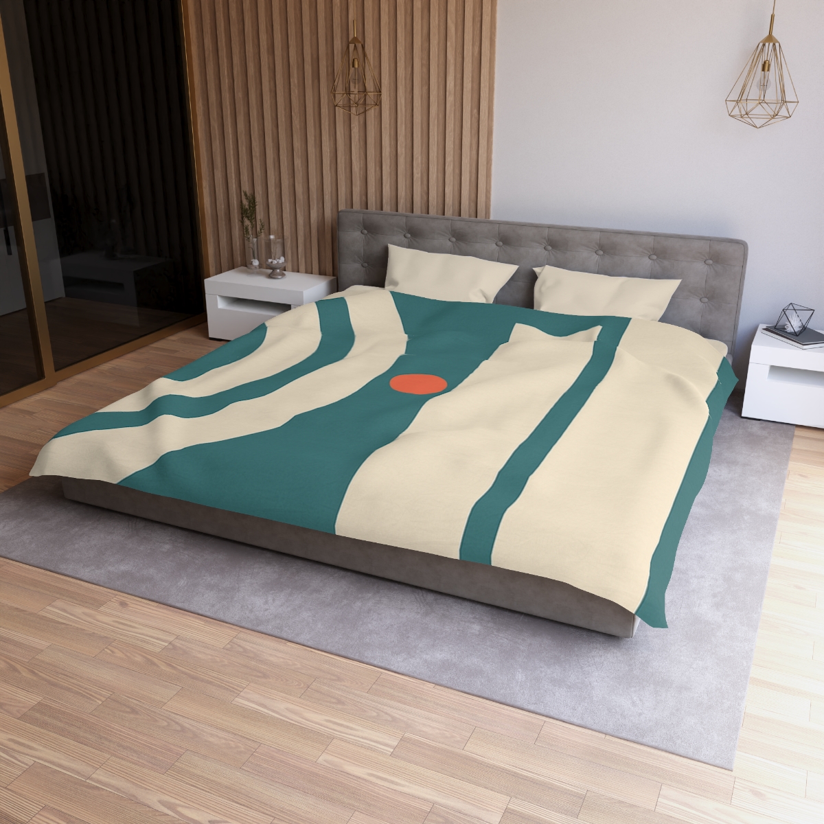 Quiet Triptych Of Arcs And Bars duvets for gifts