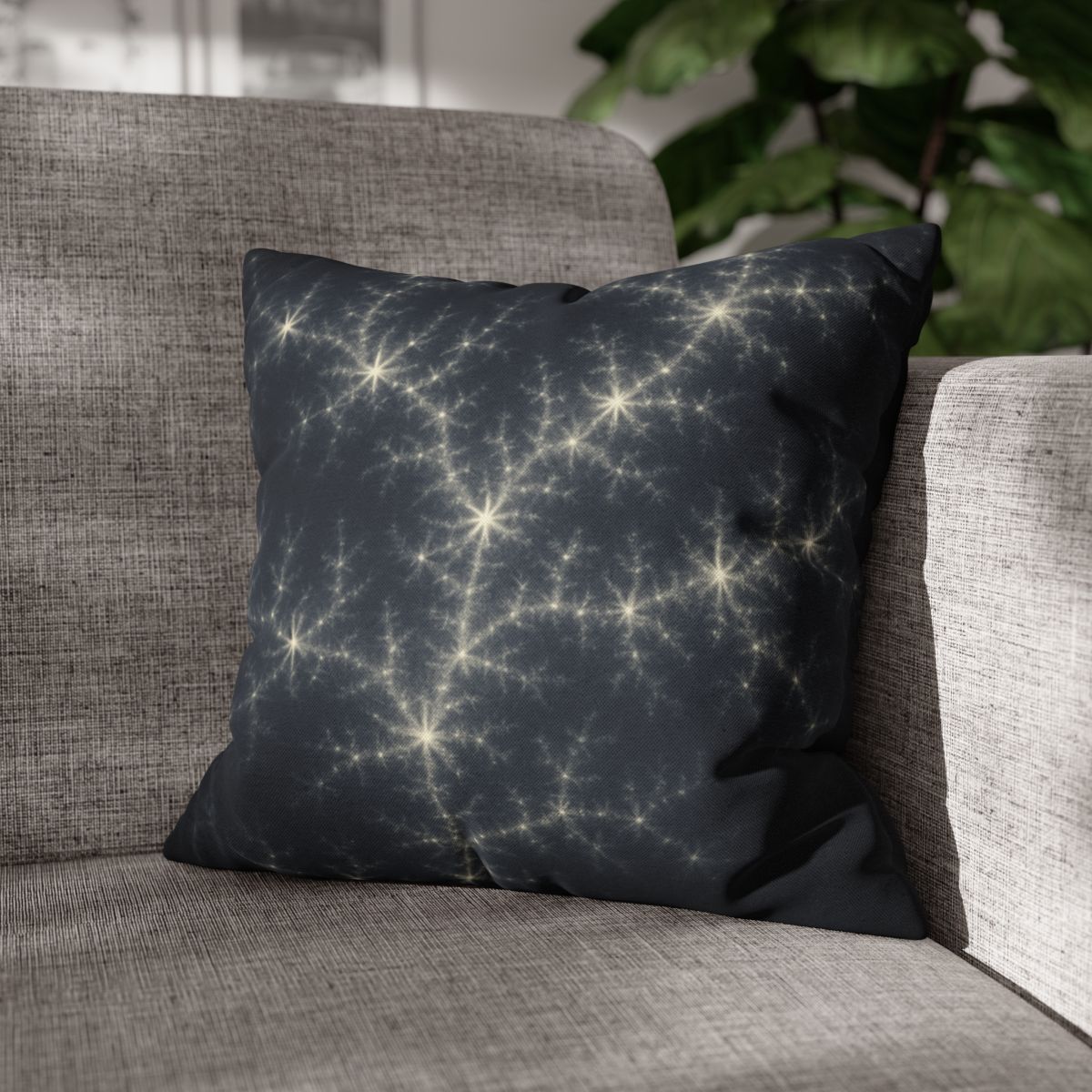 Starlit Fractal Cluster Drift stylish decorative pillowcases
