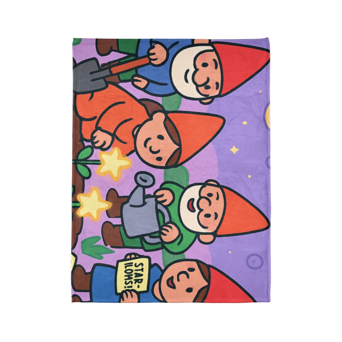 Galactic Garden Gnomes designer printed blankets