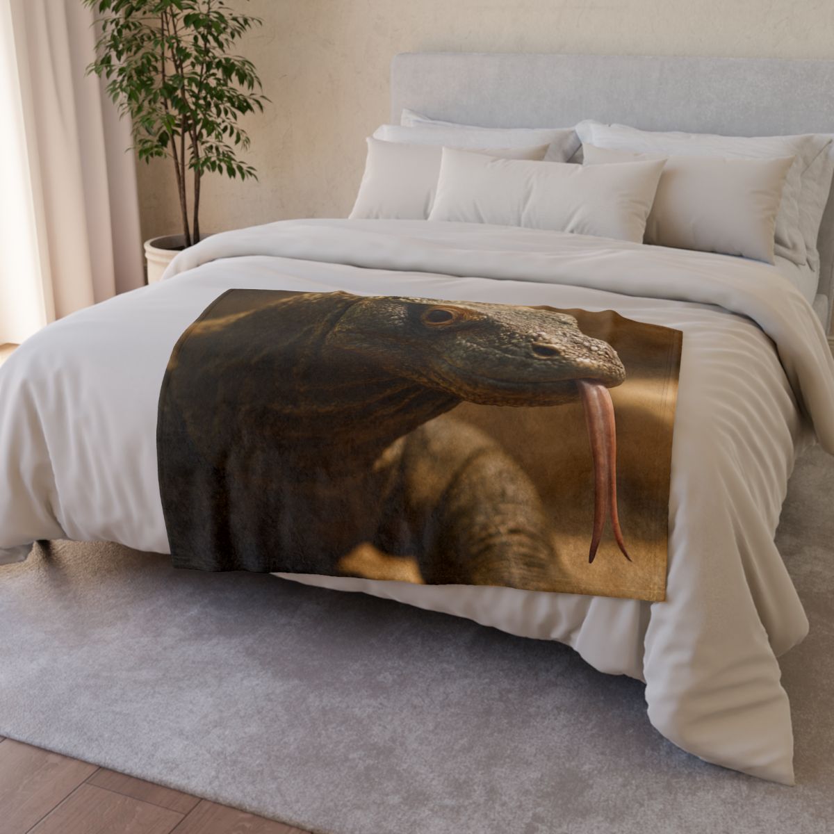 Ancient Sentinel Komodo Dragon custom blankets
