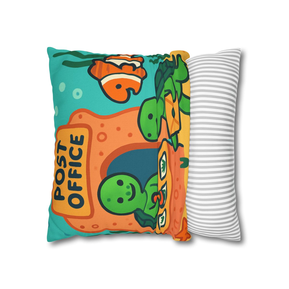 Coral Reef Post Office Run By Sea Turtles soft cotton pillow cases