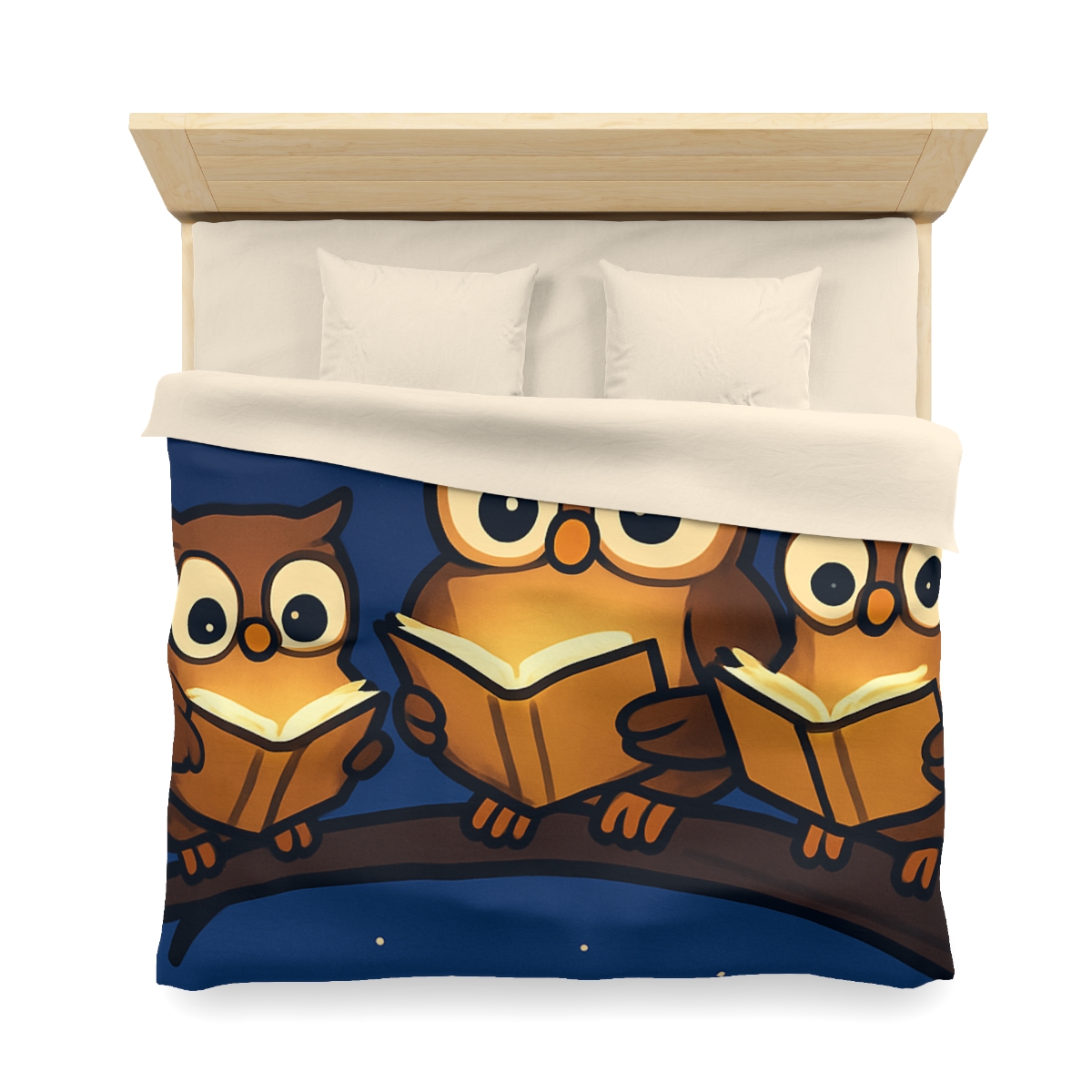 Moonlight Library Of Owls personalized bedding duvets