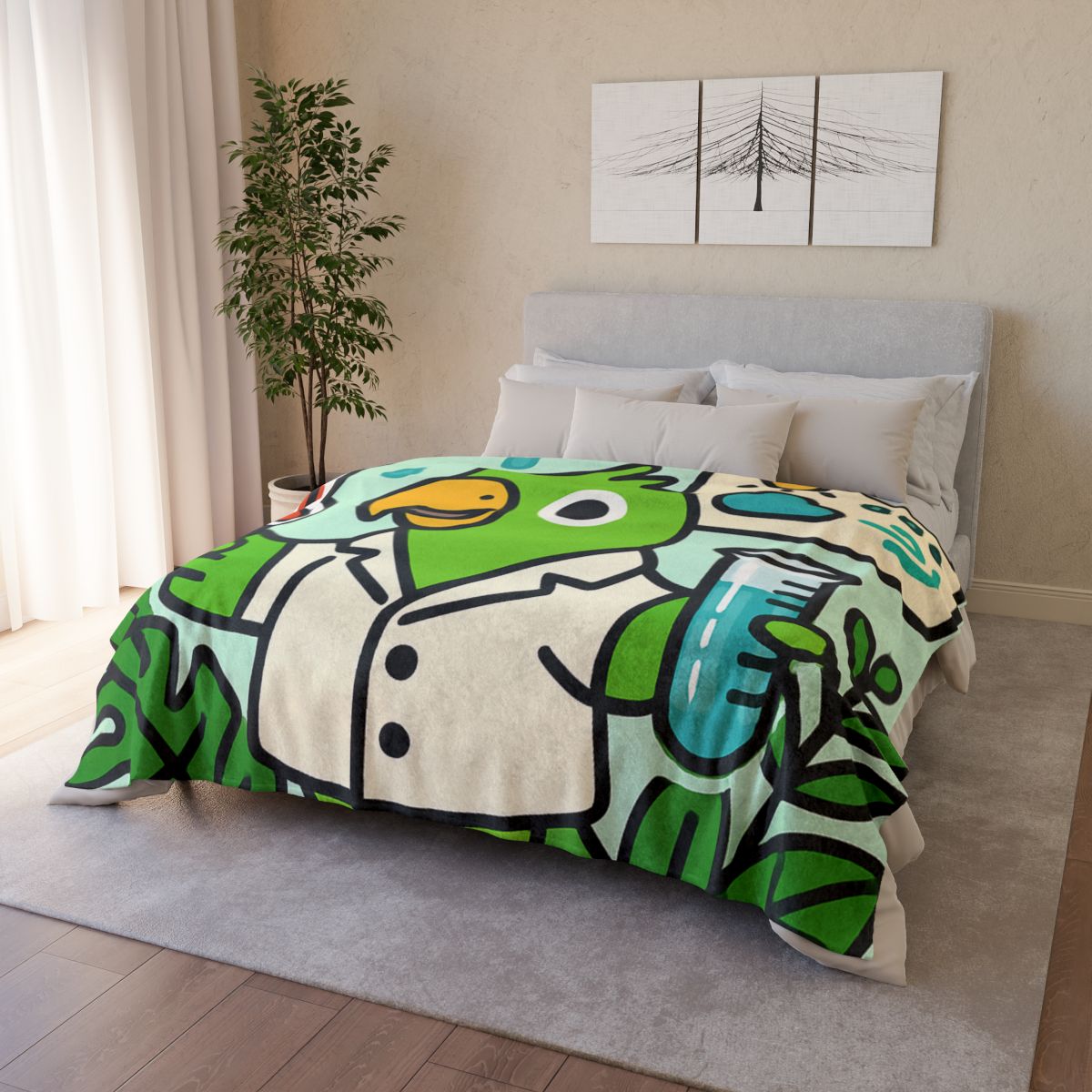 Rainforest Weather Lab With Parrot Scientist unique gift blanketscustom blankets