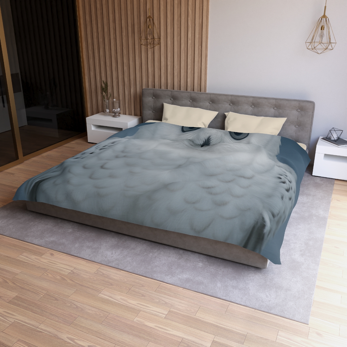 Midnight Watch Snowy Owl designer printed duvets