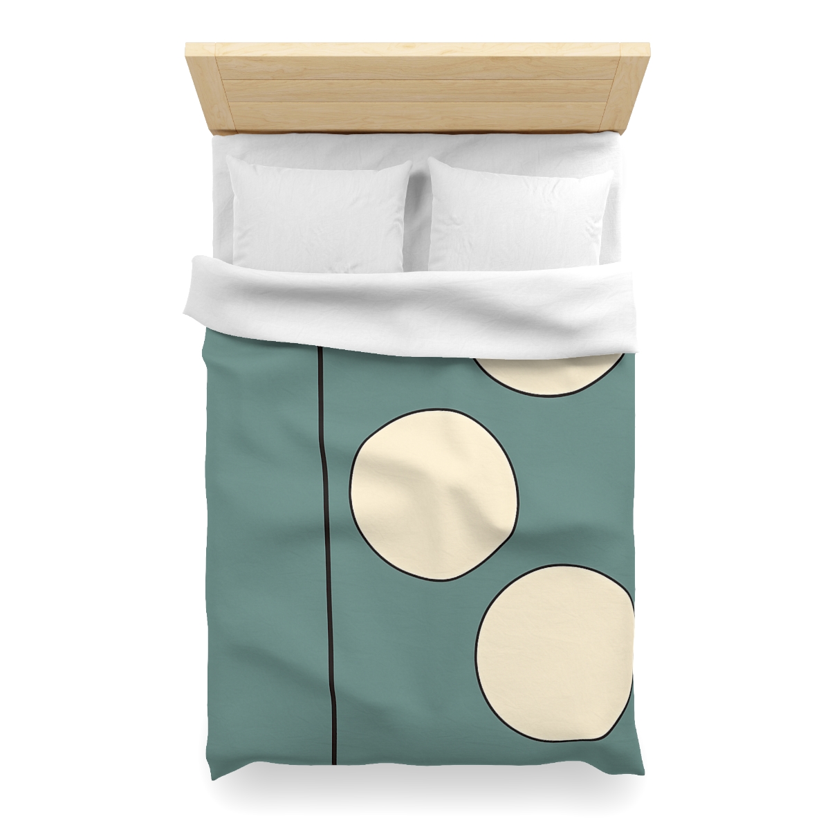 Staggered Trio Of Circles With Thin Divider personalized bedding duvets