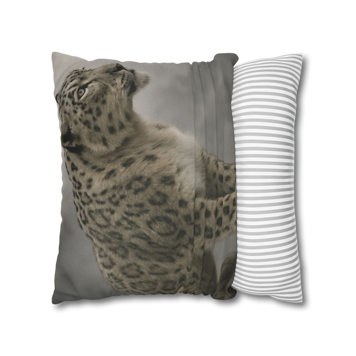 Silent Sentinel Snow Leopard designer print pillow cases