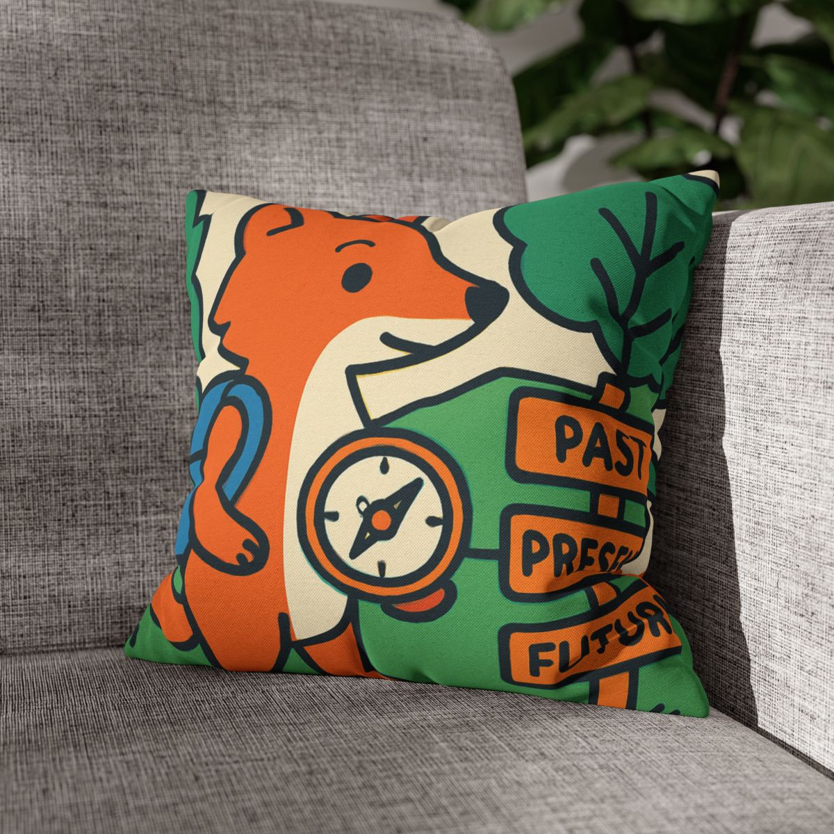Time Traveling Forest Fox trendy patterned pillow cases