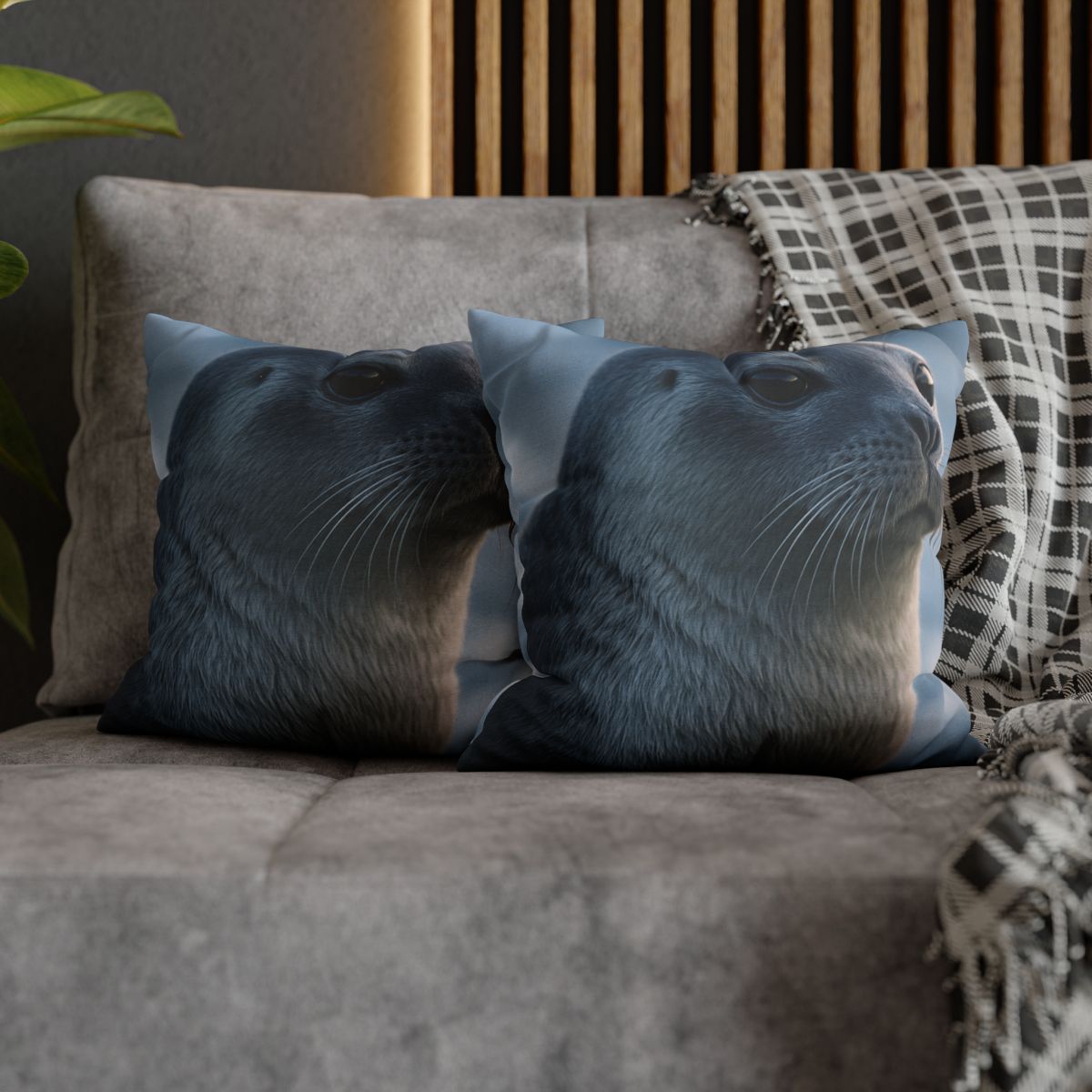 Moonlit Gaze Harp Seal custom pillow cases