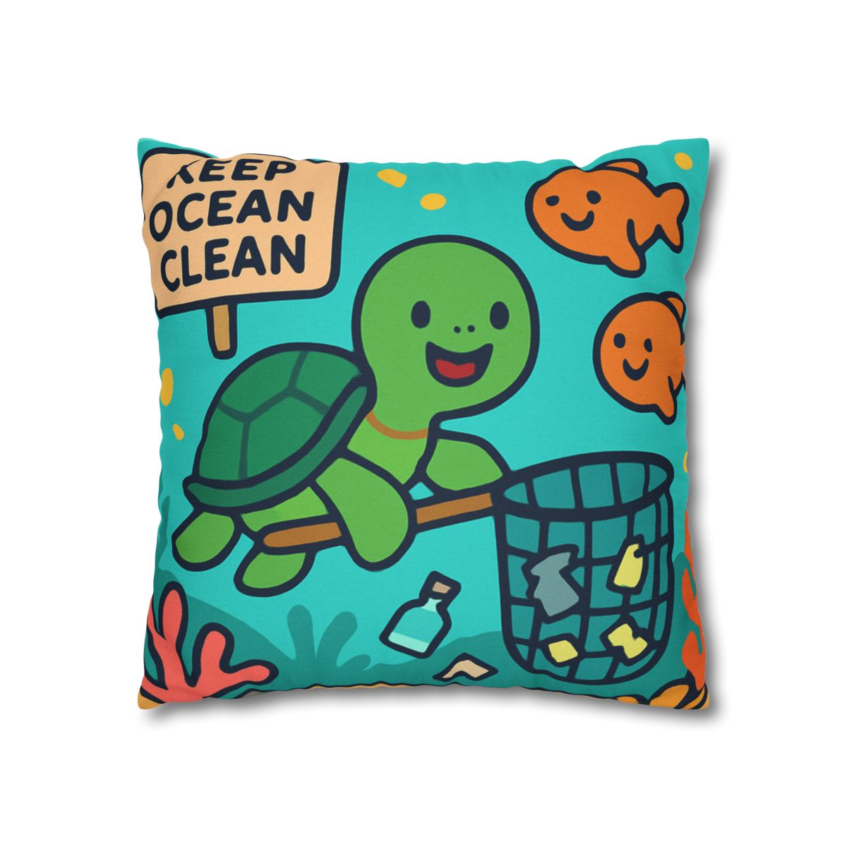 Coral Reef Clean Up Crew soft cotton pillow cases
