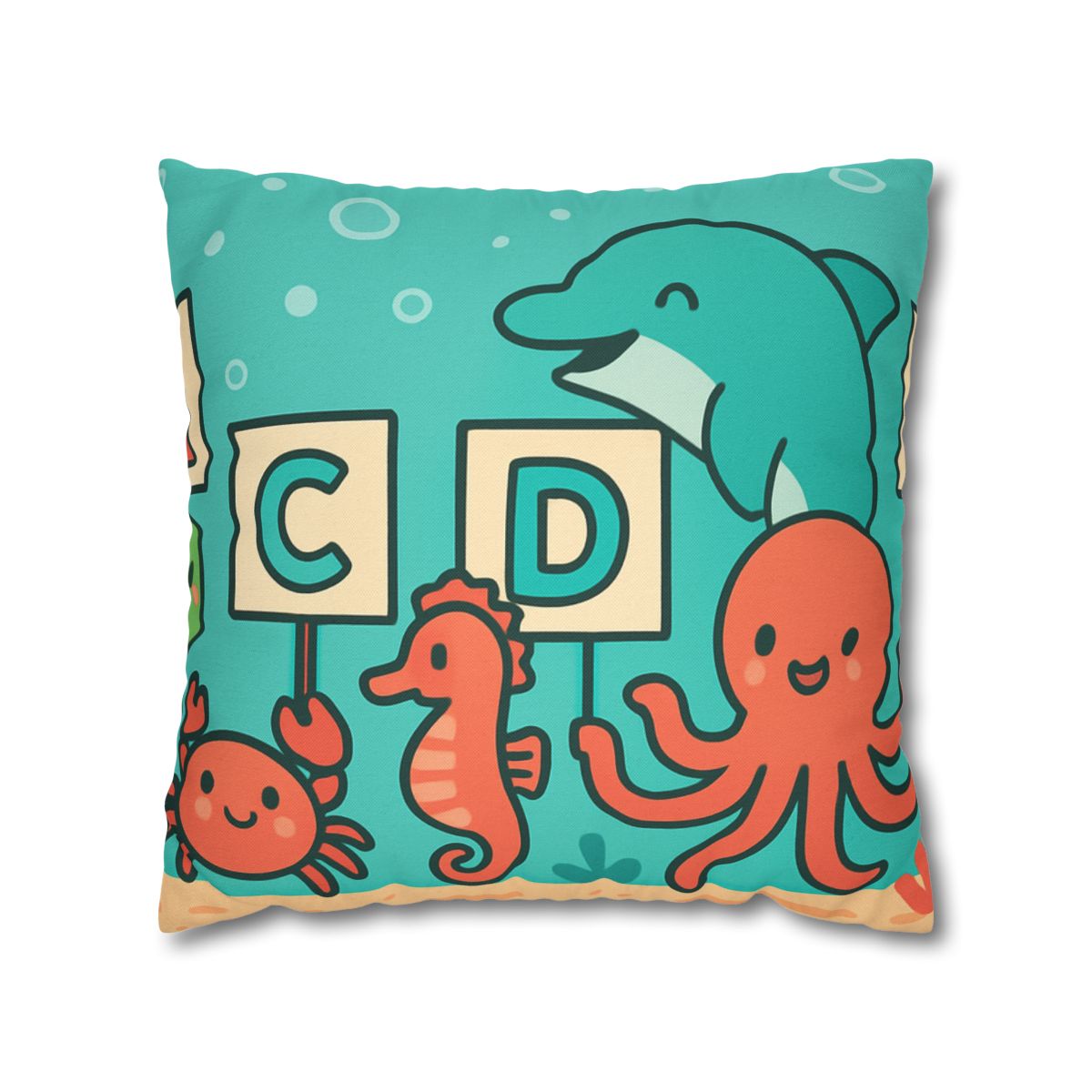 Coral Reef Alphabet Parade custom pillow cases