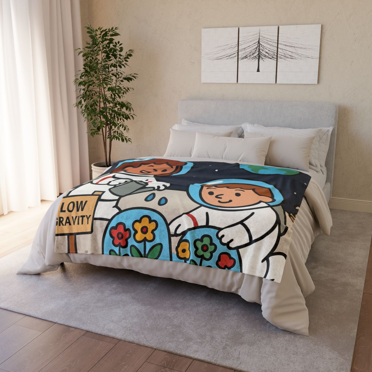 Gravity Garden On The Moon designer printed blankets