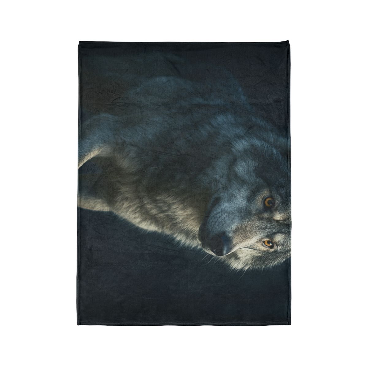 Moonlit Pause Gray Wolf personalized cozy blankets
