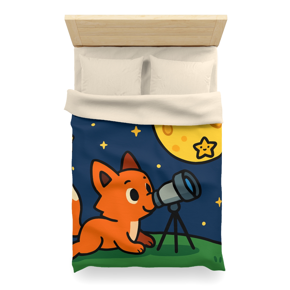 Stargazer Fox In The Moon Meadow warm winter duvets