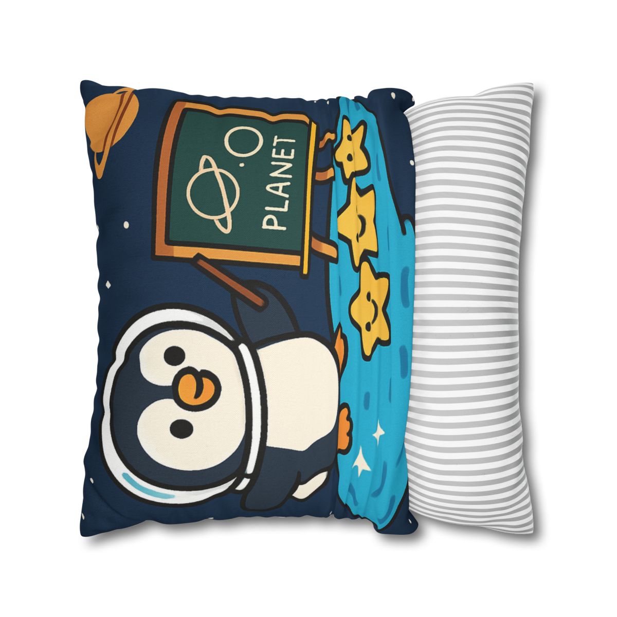 Comet Classroom With Captain Penguin personalized pillow covers