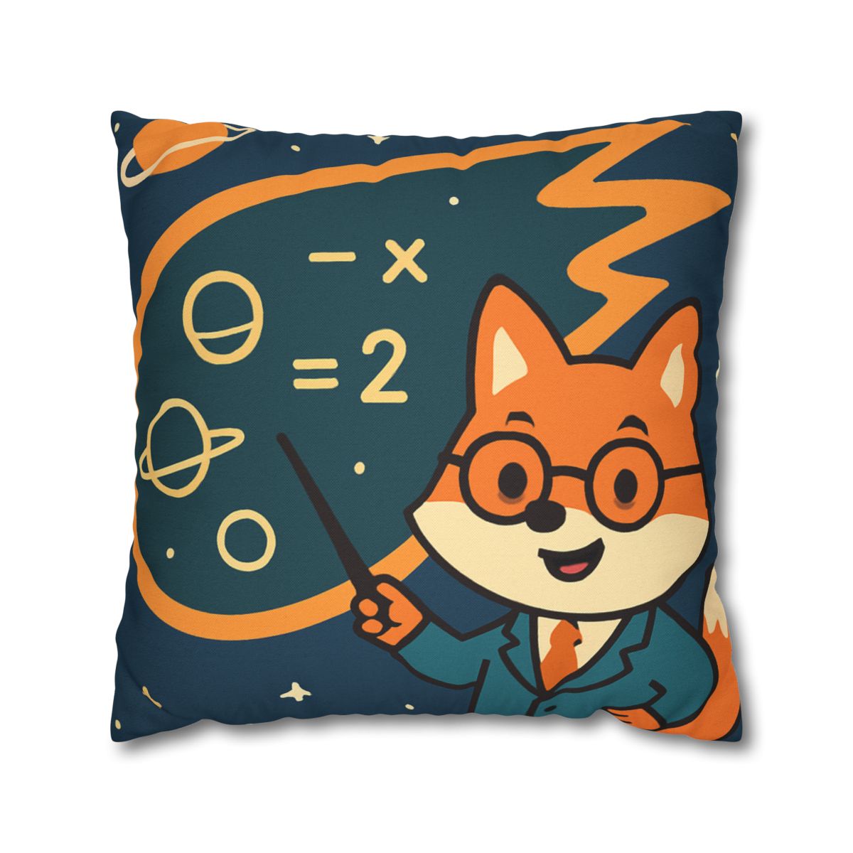 Comet Classroom With A Curious Fox designer print pillow cases