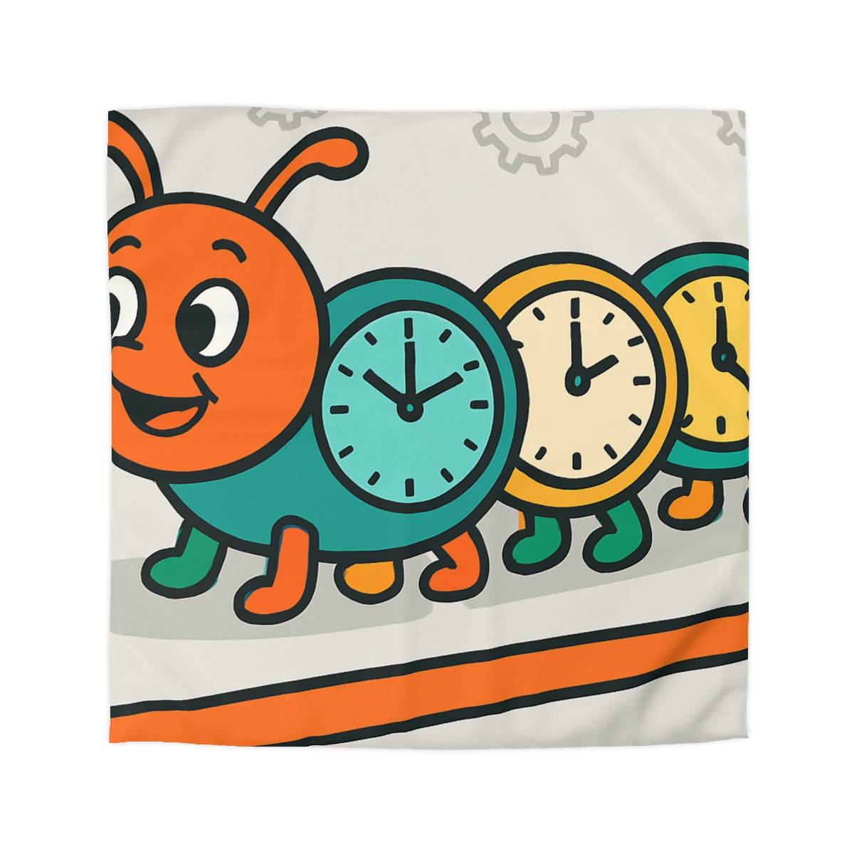 Clockwork Caterpillar Time Trek custom duvets