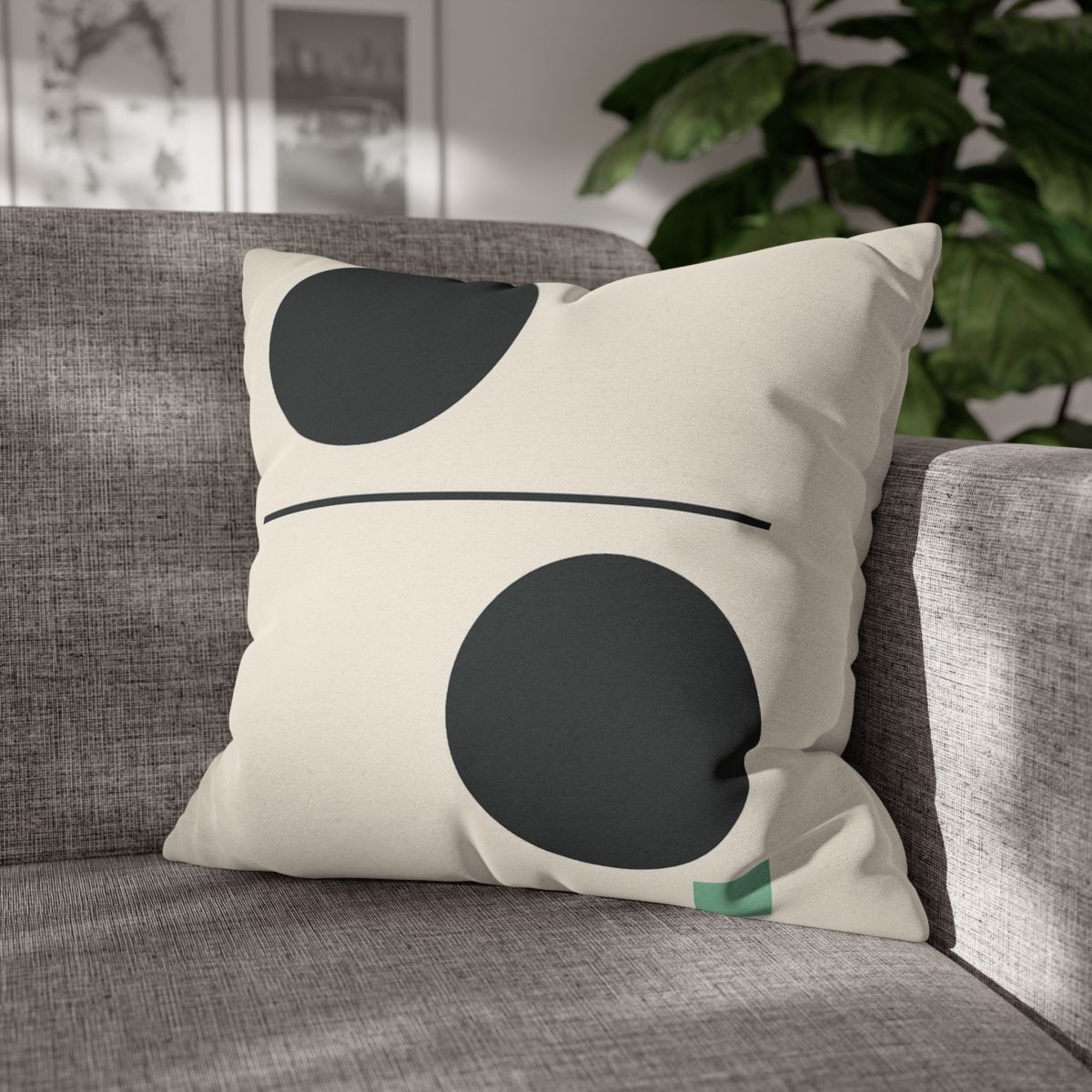 Offset Circle Bar Pairing designer print pillow cases