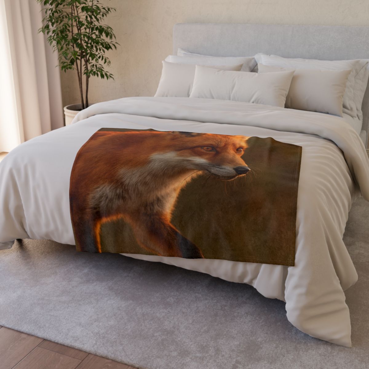 Crimson Whisper Red Fox decorative home blankets