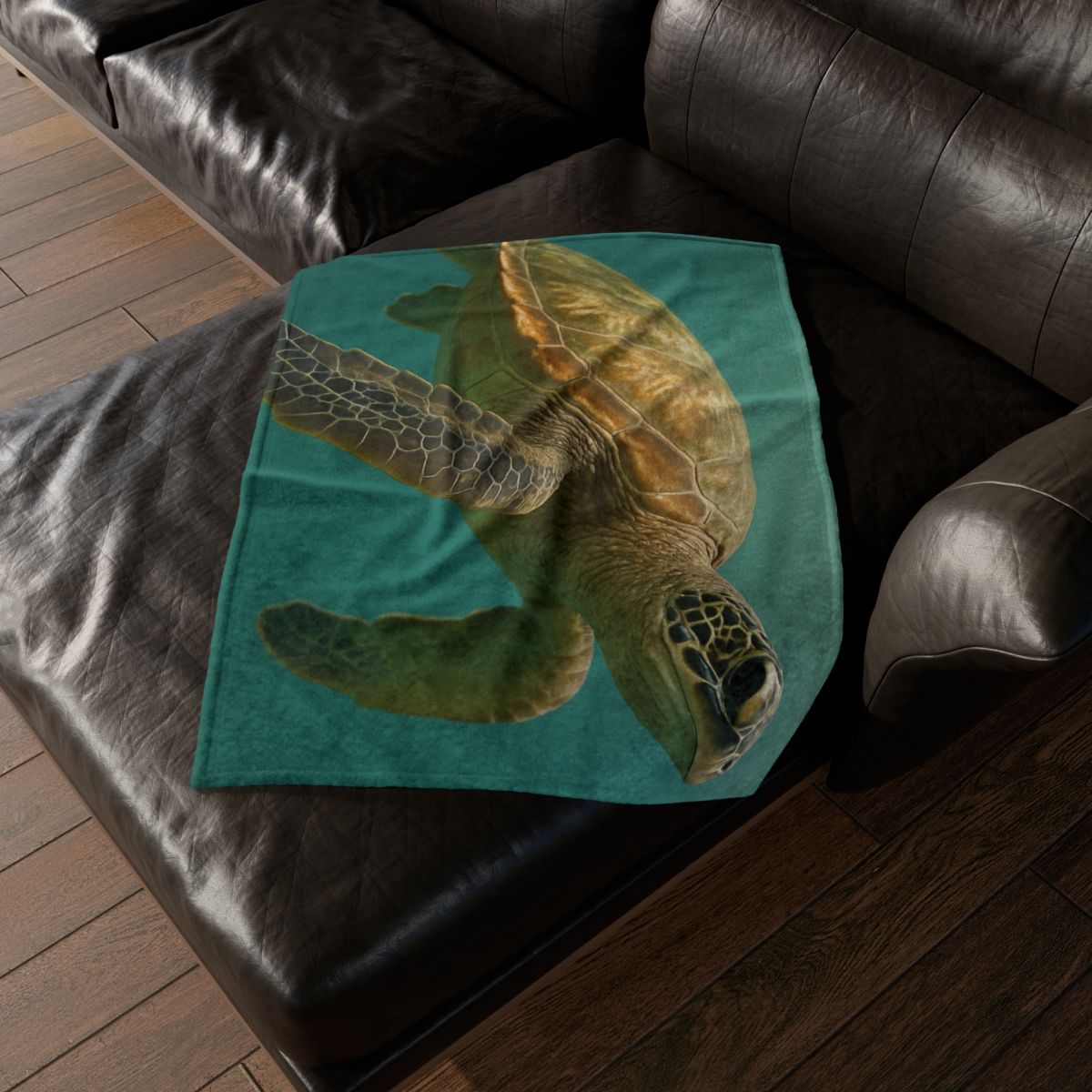 Amber Stillness Green Sea Turtle trendy patterned blankets