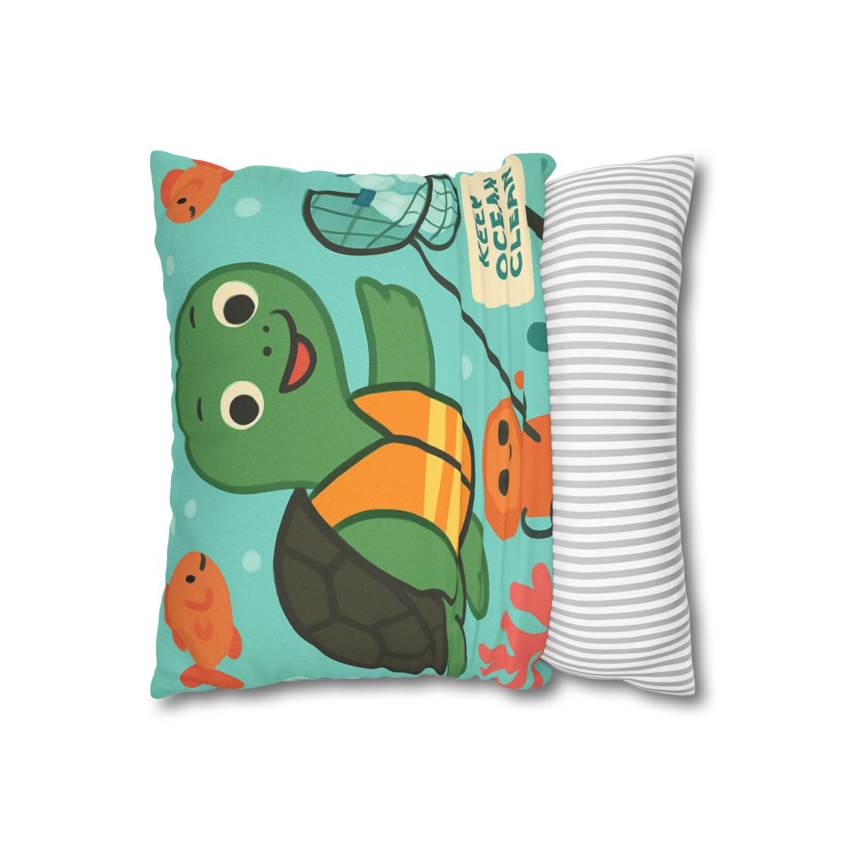 Coral Cleanup Turtle Patrol soft cotton pillow cases